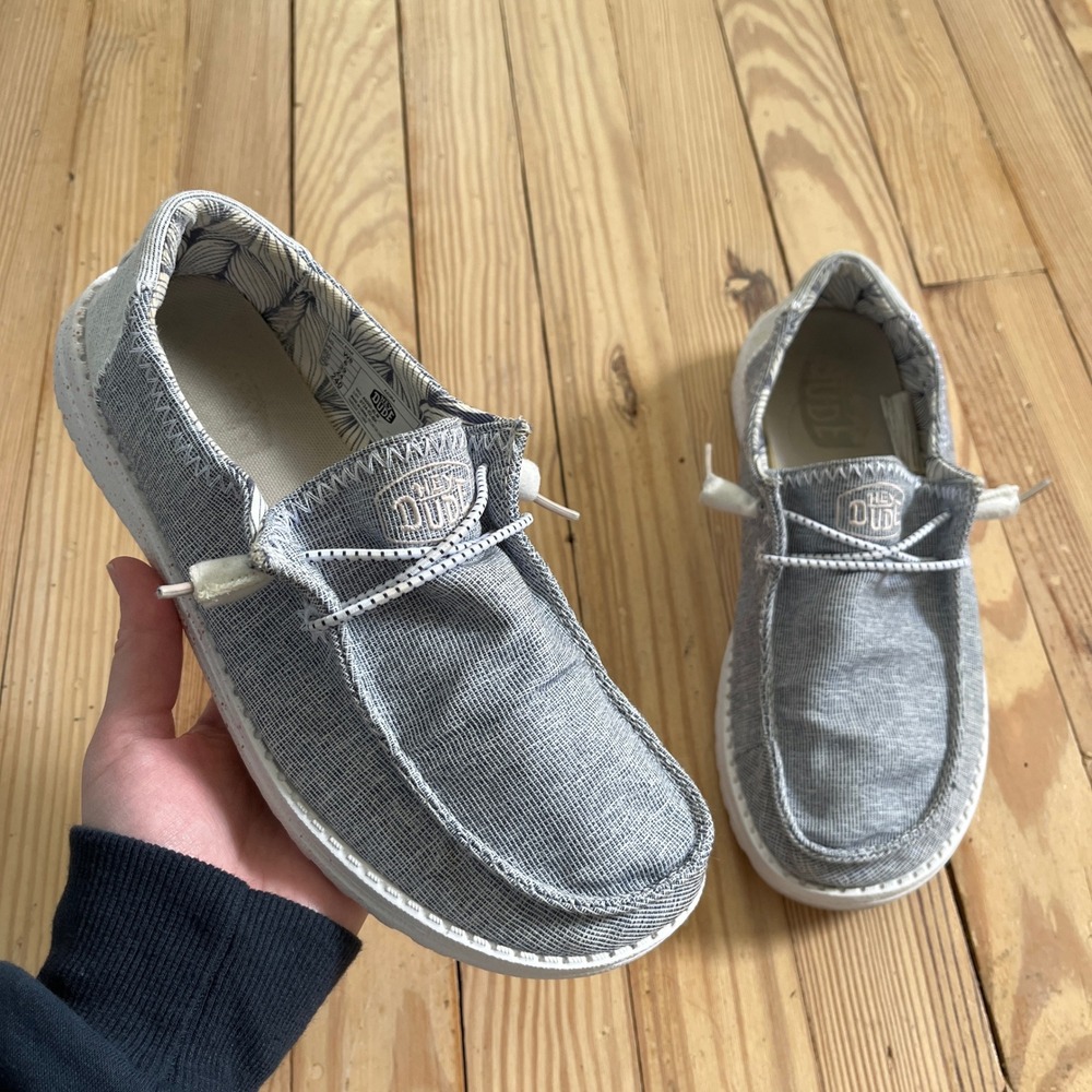 Hey Dude Wendy Star Azora Loafers Women 8 Grey Slip On Lightweight Shoes comfort
